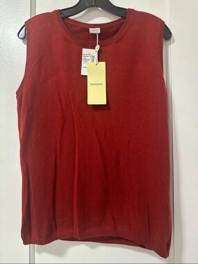 Sleeveless Cashmere Blend Top and matching sweater in Deep Red